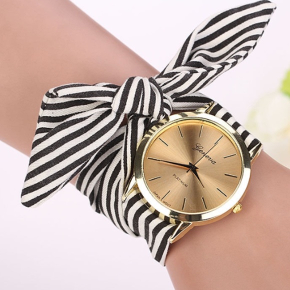 Accessories - New Stripe Cloth Quartz  Dial Bracelet Wristwatch